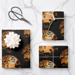Herzlich willkommen im Nightmare Halloween Pumpkin Geschenkpapier Set