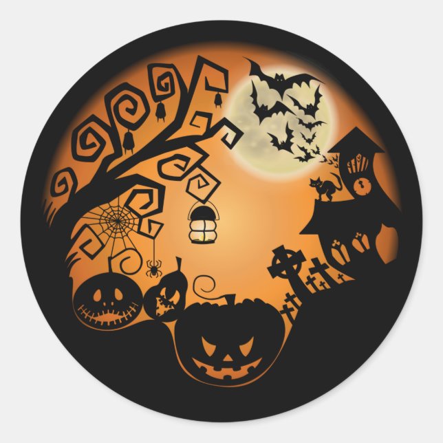 Herzlich willkommen im Nightmare Halloween Pumpkin Runder Aufkleber (Vorderseite)