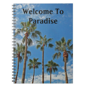 Herzlich Willkommen im Paradise Palm Trees Vacatio Notizblock
