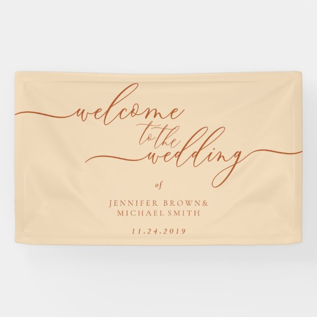 Herzlich willkommen im Party der Hochzeitssignatur Banner (Horizontal)