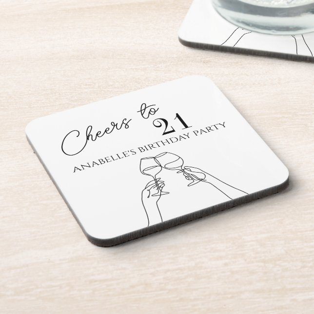 Herzlich Willkommen im Party des 21. Getränkeuntersetzer (Linke Seite)