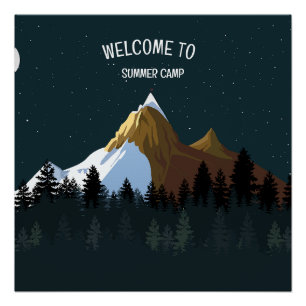 Herzlich willkommen im Sommer Campingplatz Postanz Poster