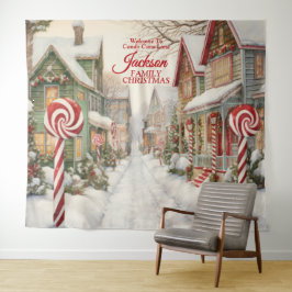 Herzlich willkommen im WeihnachtsBackground von Ca Wandteppich