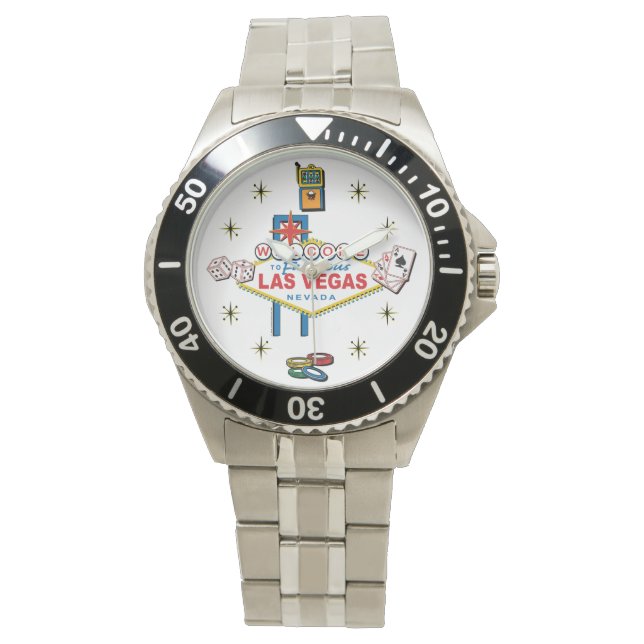 Herzlich willkommen im Zeichen von Las Vegas Armbanduhr (Vorderseite)