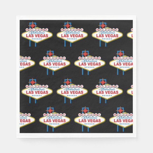 Herzlich willkommen im Zeichen von Las Vegas Serviette (Vorderseite)