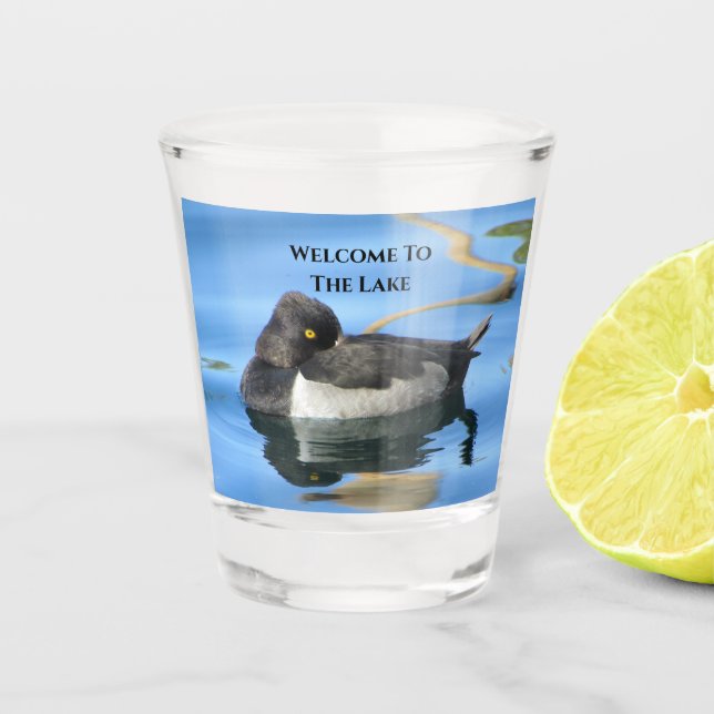 Herzlich willkommen in der Reflektionsnatur des Se Schnapsglas (Vorderseite)