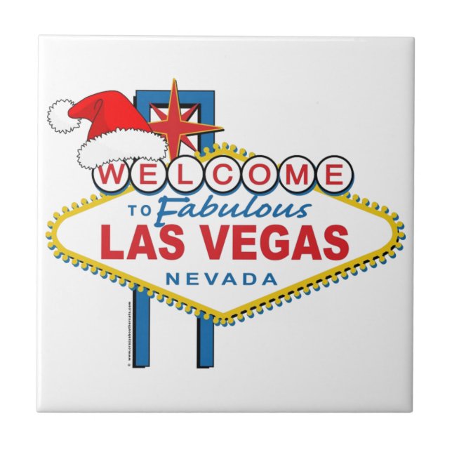 Herzlich willkommen in Fabulous Las Vegas Weihnach Fliese (Vorderseite)