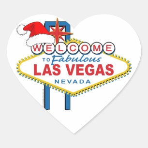Herzlich willkommen in Fabulous Las Vegas Weihnach Herz-Aufkleber