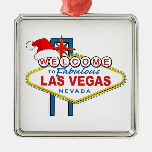 Herzlich willkommen in Fabulous Las Vegas Weihnach Silbernes Ornament (Vorne)