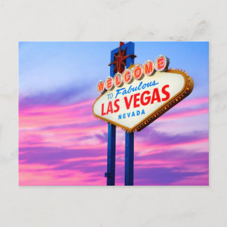 Herzlich Willkommen in Las Vega, der lila, blauen  Postkarte
