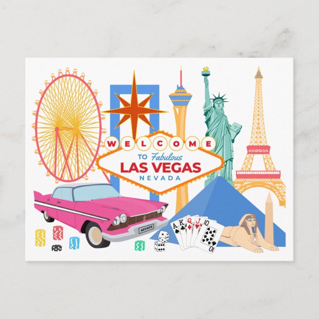 Herzlich willkommen in Las Vegas, einem touristisc Postkarte (Vorderseite)