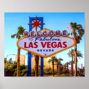 Herzlich willkommen in Las Vegas Sign Poster