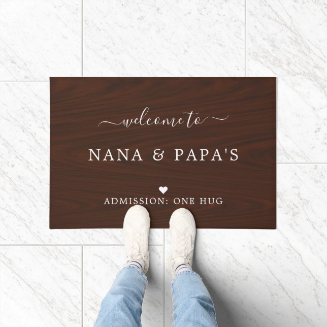 Herzlich willkommen in Nana & Papa's House Doormat Fußmatte (Indoor)