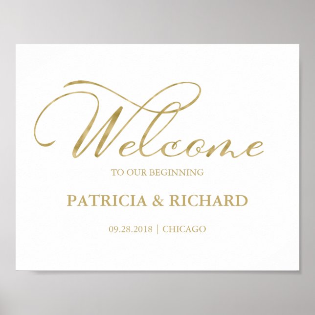 Herzlich willkommen in unserem eleganten Gold Foil Poster (Vorne)