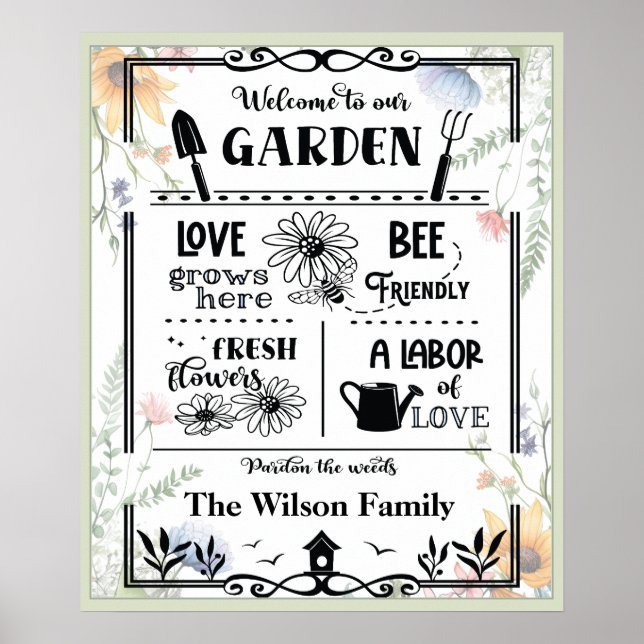 Herzlich Willkommen in unserem Gartenangebot Wasse Poster (Vorne)