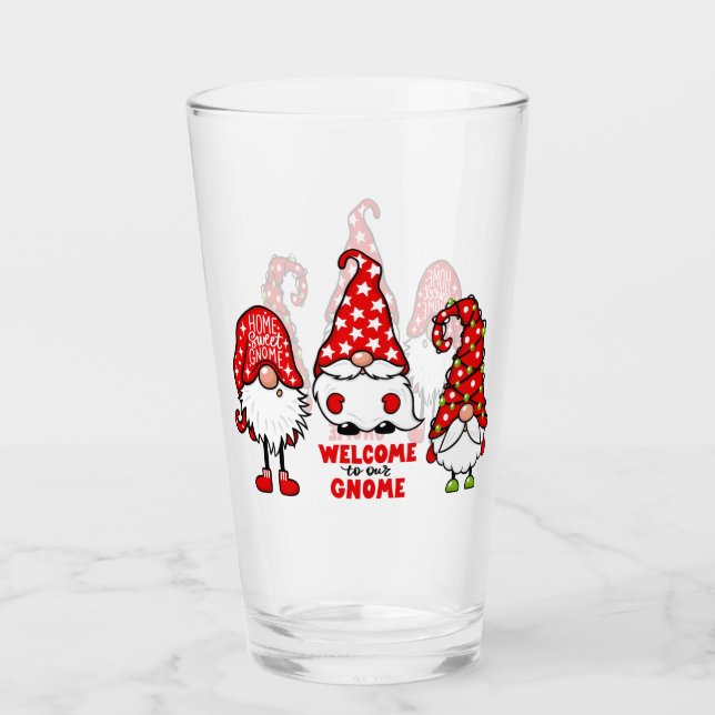 Herzlich willkommen in unserem Gnome Weihnachtsgla Glas (Vorderseite)