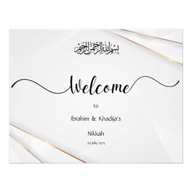 Herzlich willkommen in unserem Nikkah - Islamische Fotodruck (Vorne)