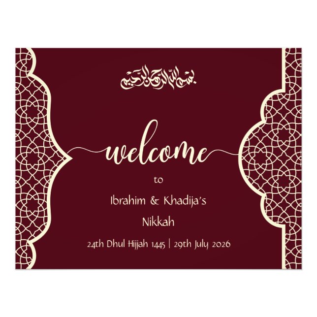 Herzlich willkommen in unserem Nikkah - Islamische Fotodruck (Vorne)