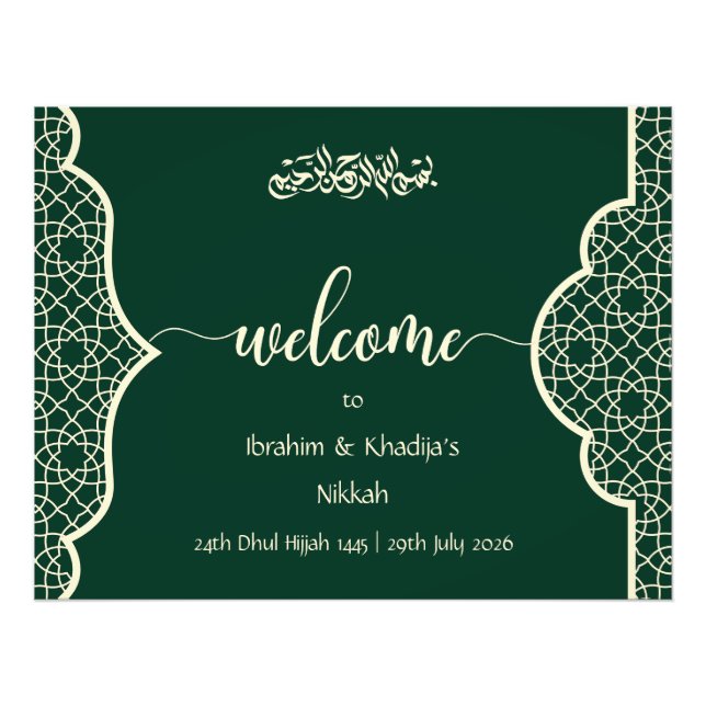 Herzlich willkommen in unserem Nikkah - Islamische Fotodruck (Vorne)