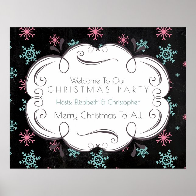 Herzlich willkommen in unserem Weihnachts-Party Sc Poster (Vorne)