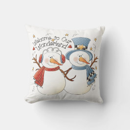 Herzlich willkommen in unserem Wunderland Winter S Kissen