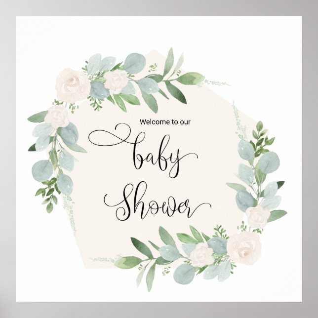 Herzlich willkommen in unserer Baby Dusche - Fraue Poster (Vorne)