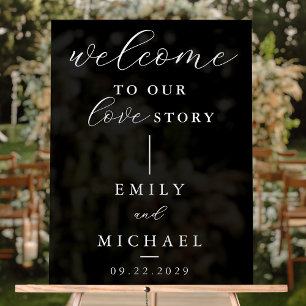 Herzlich willkommen in unserer Liebe Story Elegant Acrylschild