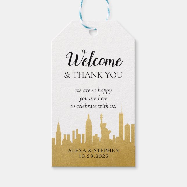 Herzlich Willkommen Vielen Dank, New York City NYC Geschenkanhänger (Vorderseite)