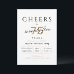 Herzlich willkommen zu 75 Jahren elegantem, modern Einladung<br><div class="desc">Moderne und klassische Feier zu 75 Jahren Geburtstagsfeier mit stilvollem Drehbuch und Typografie mit edlen Party-Details in edlem Gold,  Schwarz und Weiß,  schlicht und elegant,  Ideal für 75. Geburtstagsfeier oder jedes andere Zeitalter.</div>