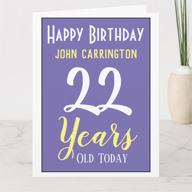 Herzlich willkommen zum Geburtstag mit Name & Alte Karte (Vorderseite)