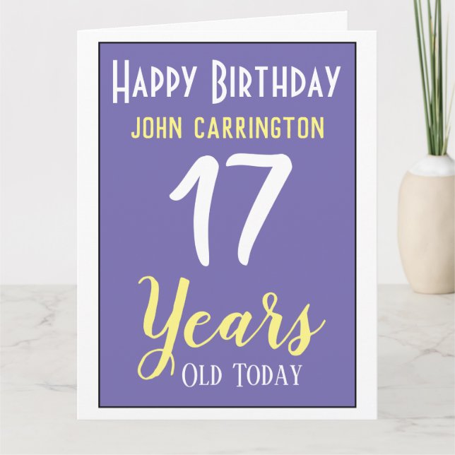 Herzlich willkommen zum Geburtstag mit Name & Alte Karte (Vorderseite)