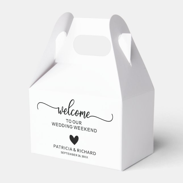 Herzlich willkommenes Hotel niedlich Heart Wedding Geschenkschachtel (Vorderseite)