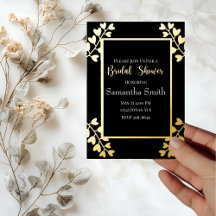 Herzliche Blume auf Black Gold Brautparty