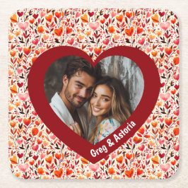 Herzliche Blüten Rechteckiger Pappuntersetzer