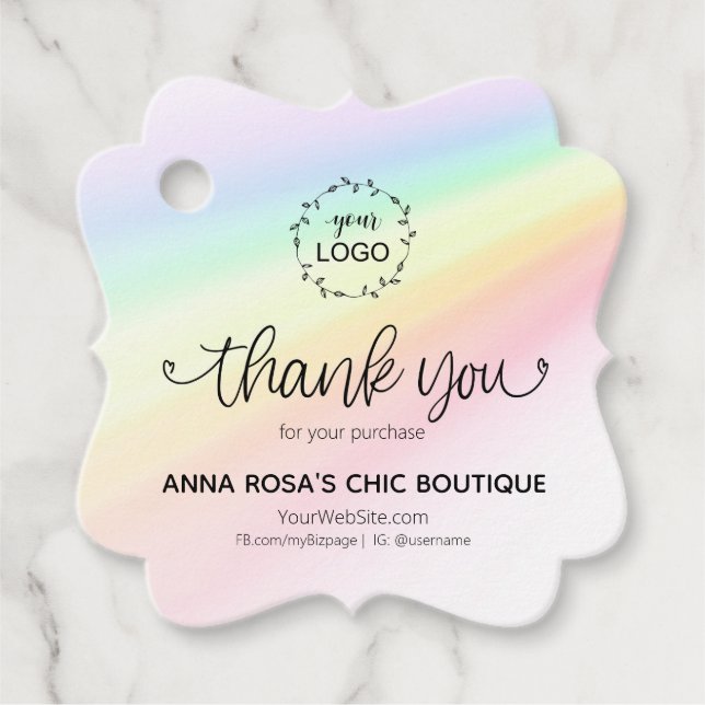 *~* Herzliche Branding Business Rainbow Vielen Dan Geschenkanhänger (Vorderseite)
