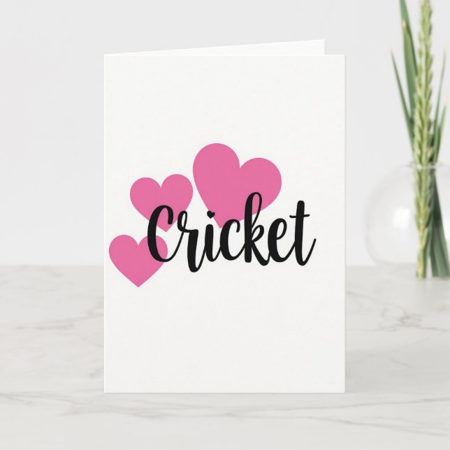 Herzliche Cricket-Script-Karte Karte (Vorderseite)