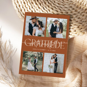 Herzliche Dankbarkeit Hochzeit Multi Foto Terrakot Dankeskarte