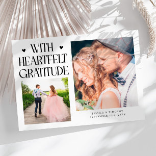 Herzliche Dankbarkeit Weiße Hochzeit Multi Foto   Dankeskarte