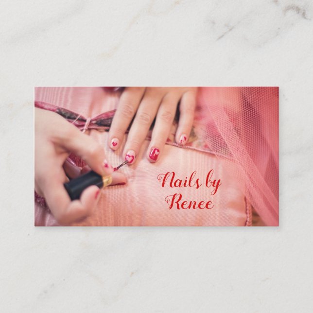 HERZLICHE DESIGN-NAILS-GESCHÄFTSKARTE VISITENKARTE (Vorderseite)