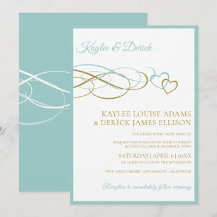 Herzliche Einladungen für Hochzeiten Lt Turquois