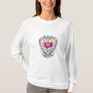 Herzliche Eleganz: Damengrafischer T - Shirt