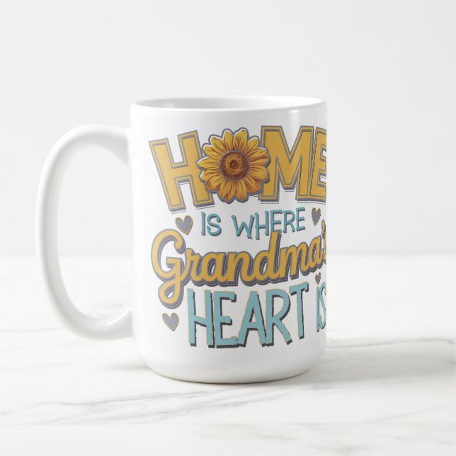 Herzliche Erwärmung Gemütliche Sonnenblume Oma Lie Kaffeetasse (Links)