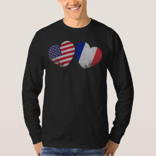 Herzliche französische Flagge Patriotische Familie T-Shirt