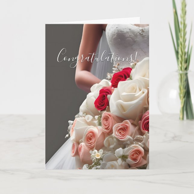 Herzliche Glückwünsche Floral Brautparty Card Karte (Vorderseite)