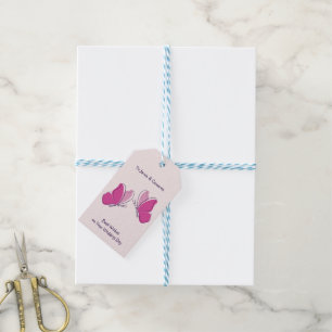 Herzliche Glückwünsche zum Hochzeitstag 2 rosa Sch Geschenkanhänger