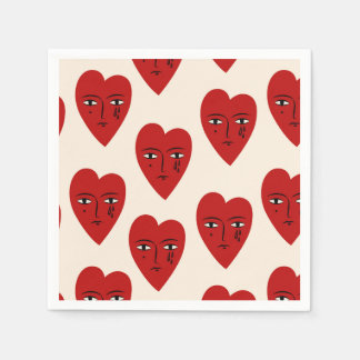 "Herzliche Impressionen: Heart Printed Paper Napki Serviette