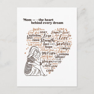 Herzliche Inspirierende Mutter-Zitat-Typografie Postkarte