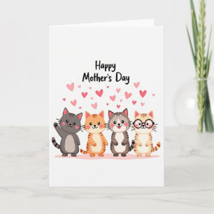 Herzliche Katzen-Familienkarte Karte