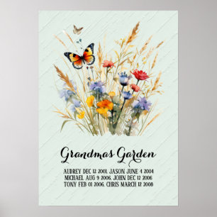 Herzliche Oma-Garten-Enkelkinder Poster