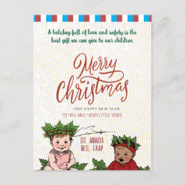 Herzliche Pädiatrische Weihnachtsgrüße Feiertagspostkarte